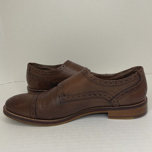 Johnston & Murphy Dress Shoes Men 9.5 M Brown Leather Double Monk Strap Cap Toe - Picture 9 of 15